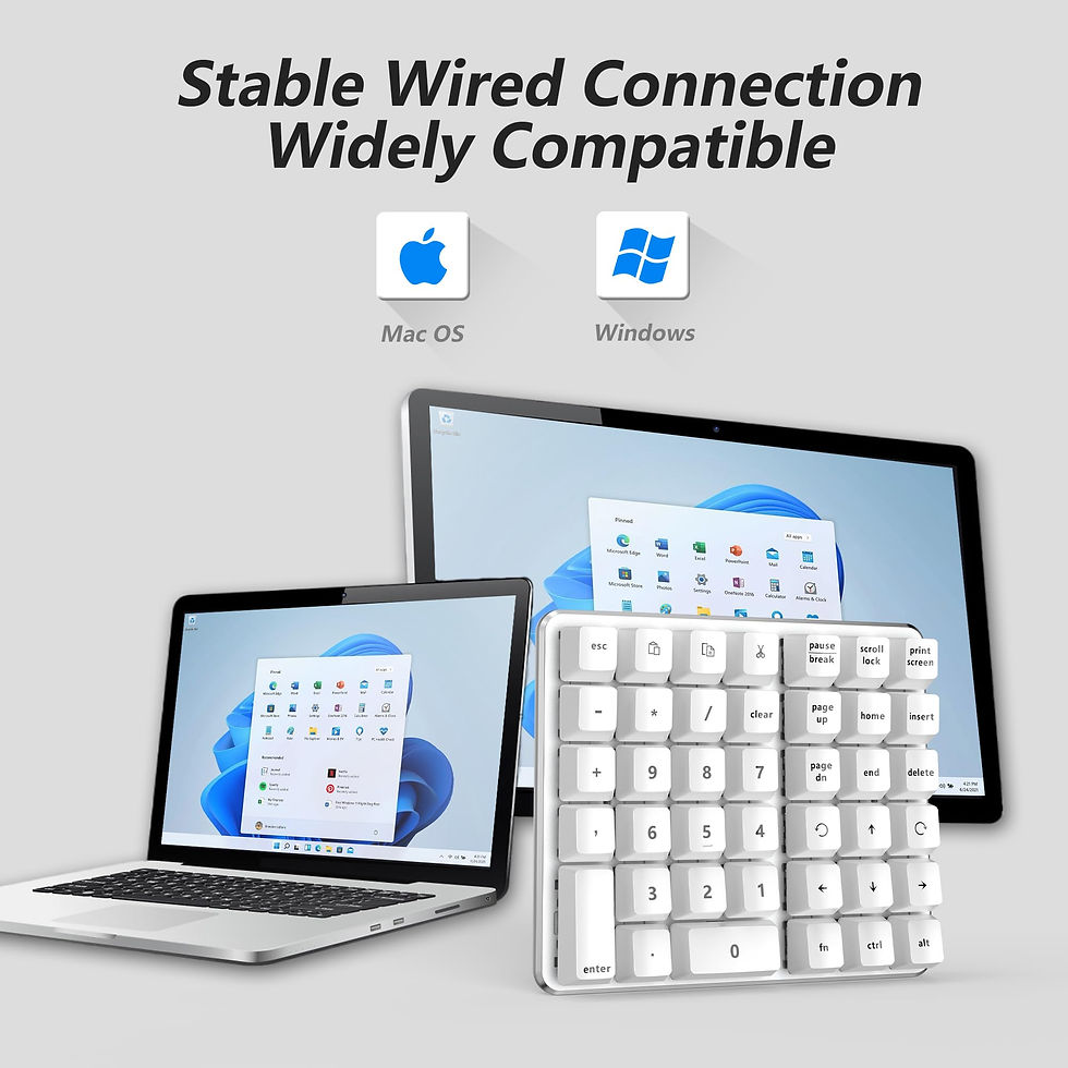 Thumbnail: Left-Handed Mechanical Keypad, Hot-Swap LED Backlit, USB-C Dual Mode, White