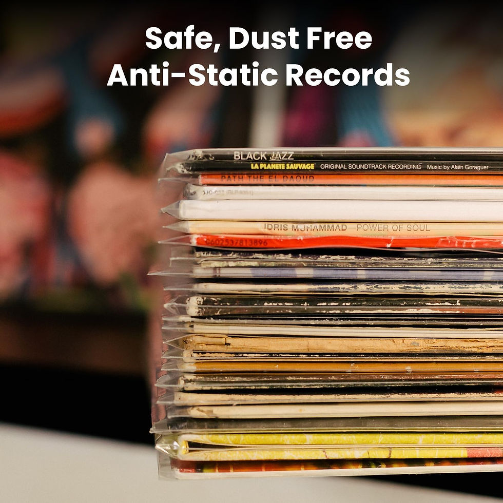 Thumbnail: EVEO 25 Vinyl Record Sleeves, Crystal Clear, Outer Storage for LPs, 25-Pack