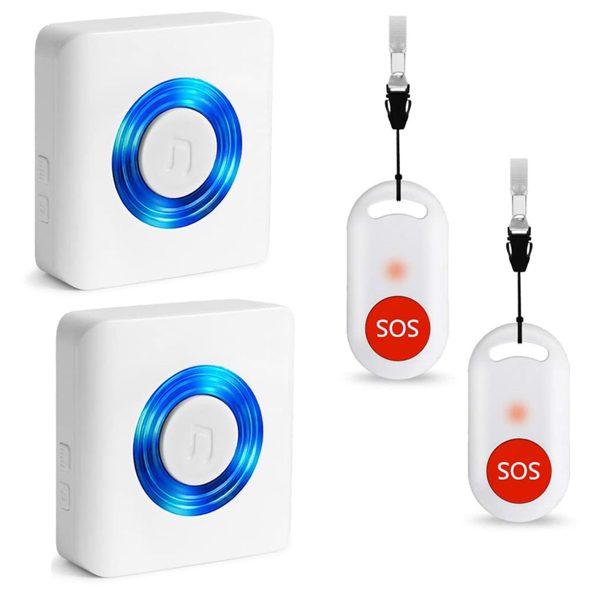 Caregiver Wireless Call Button Nurse Alert for Pager System (Two Button