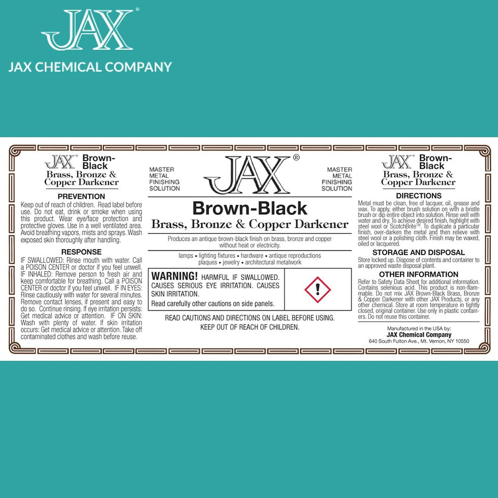 Thumbnail: JAX Brown/Black Metal Darkener � Antique Finish Solution, Pint, No Heat Required