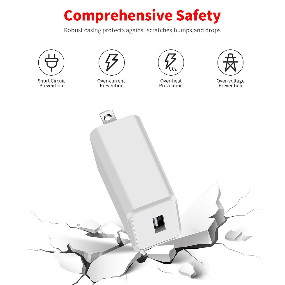 Thumbnail: MEROM USB Wall Charger, 5V 2A Power Adapter for iPhone, Samsung, LG (3-Pack)