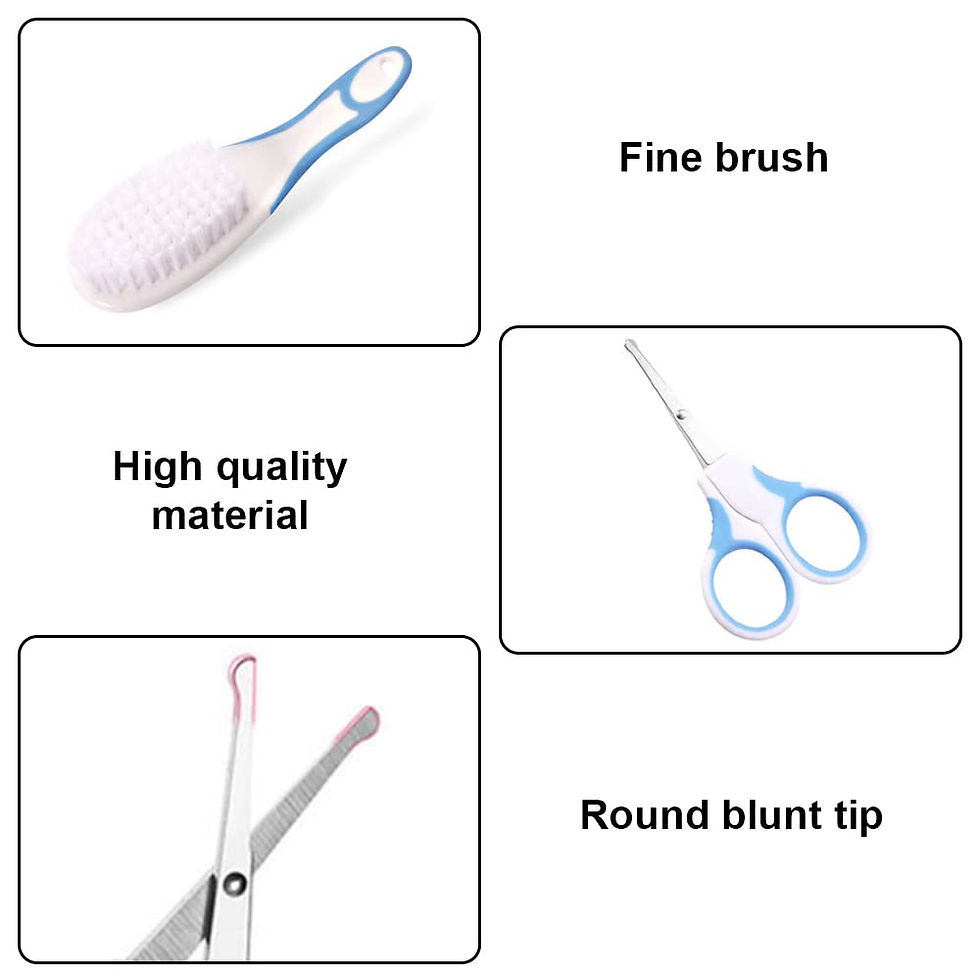 Thumbnail: Baby Grooming Kit 6pcs - Soft Brush, Scissors, Baby Nail Care Essentials