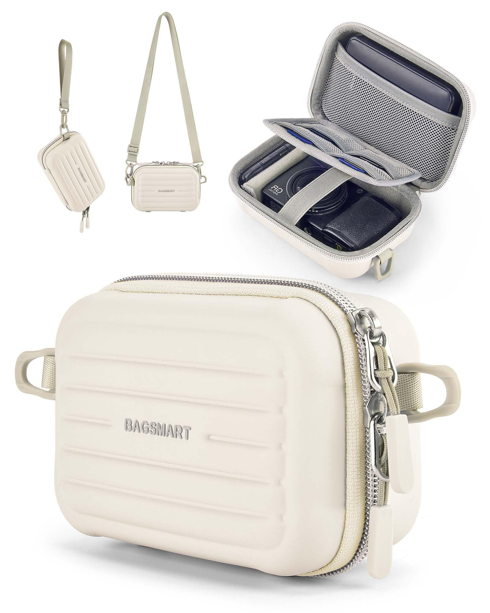 BAGSMART Digital Camera Case, Waterproof Small Sling Bag for Canon/Sony - Beige