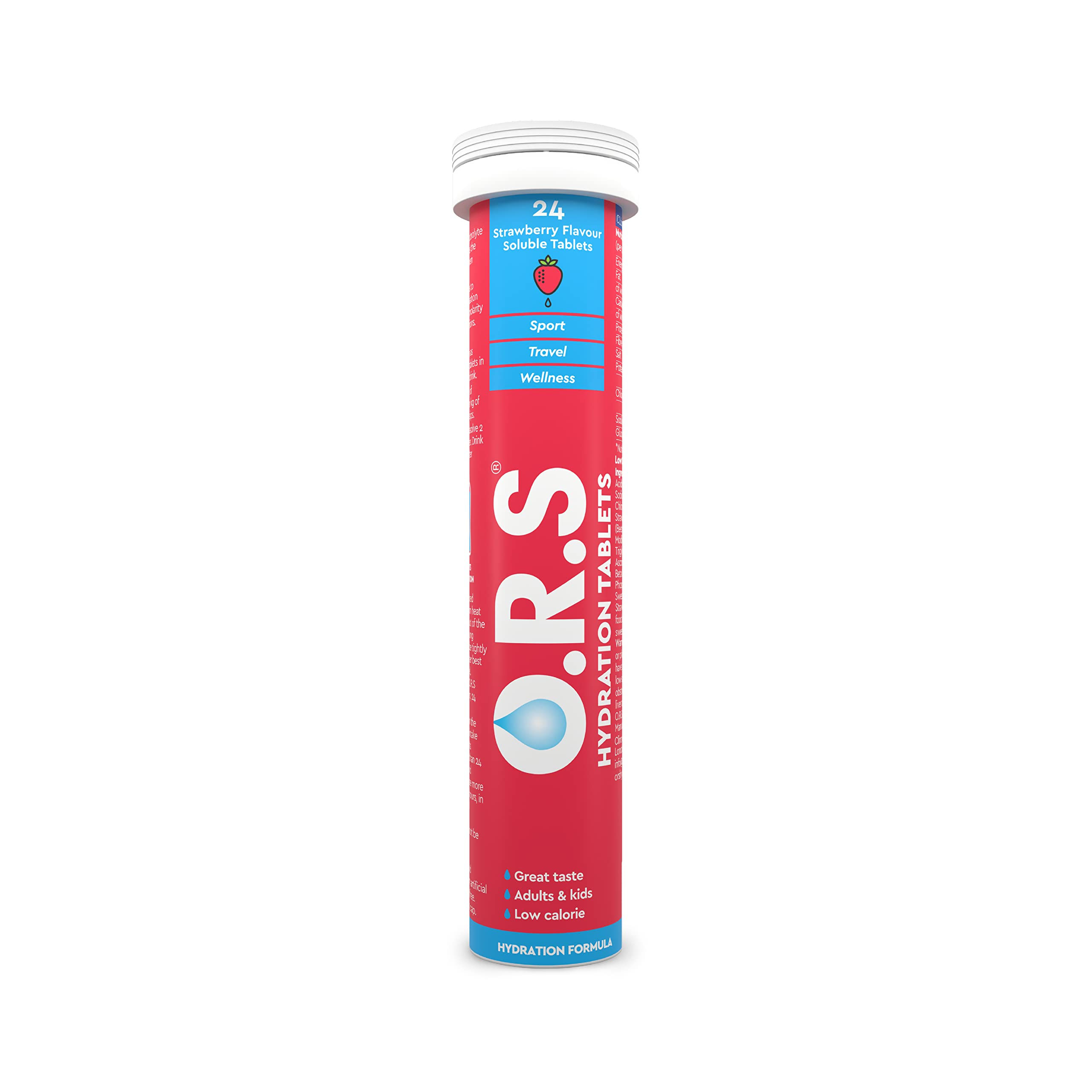 O.R.S Hydration Tablets, Natural Strawberry Flavor, 24 Count