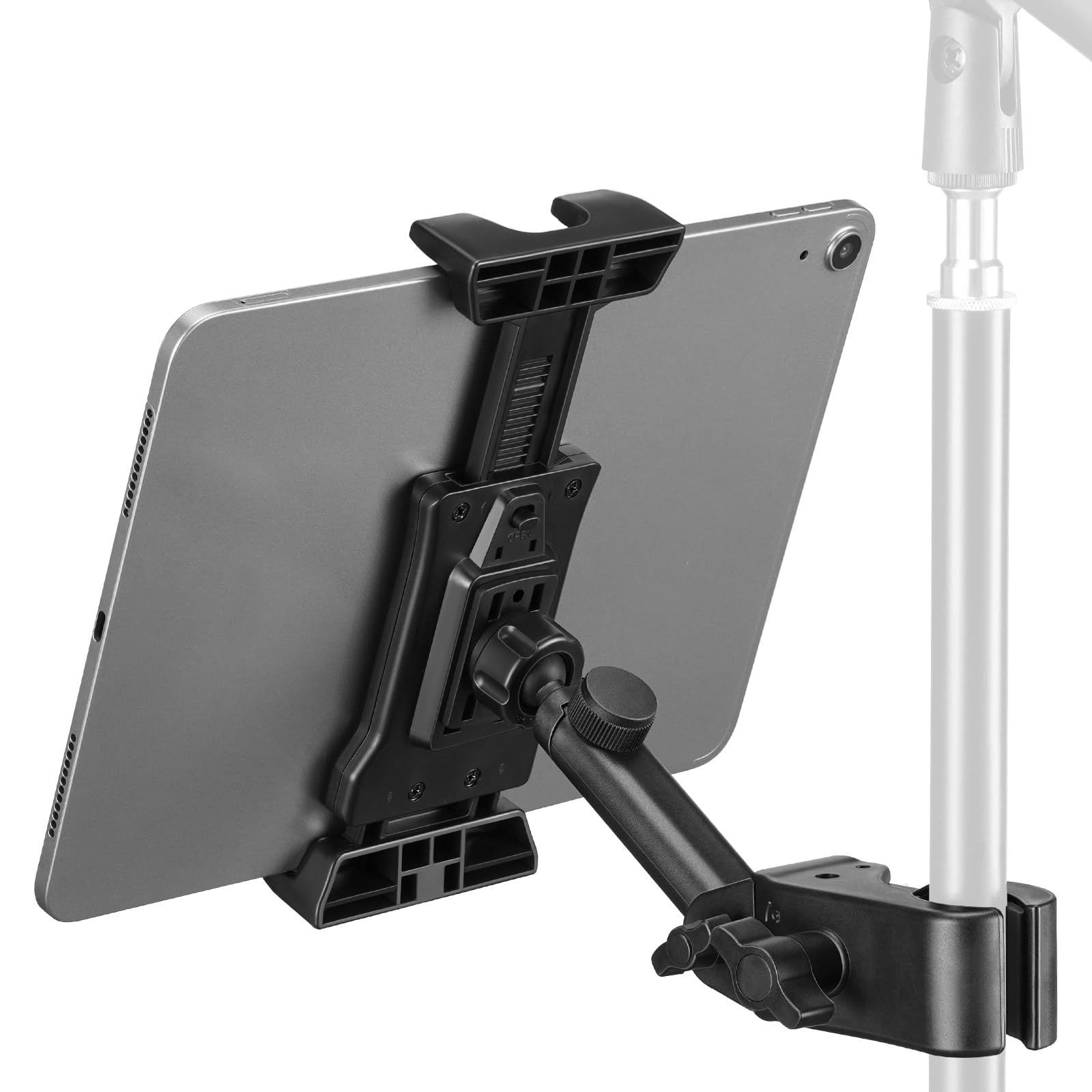 LEKATO Adjustable Tablet Holder for Mic Stands, Fits iPads & Smartphones