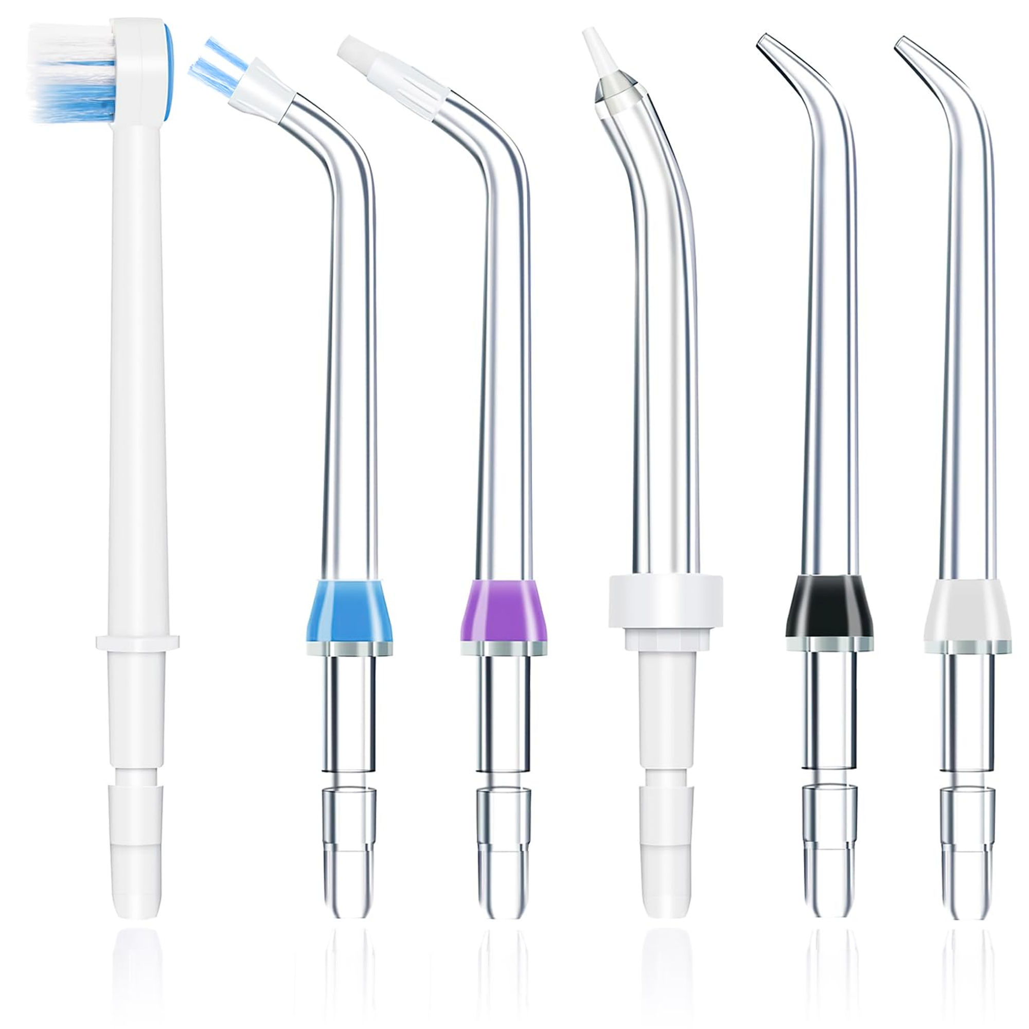 6 Water Flosser Replacement Tips, Compatible with Waterpik Oral Irrigators