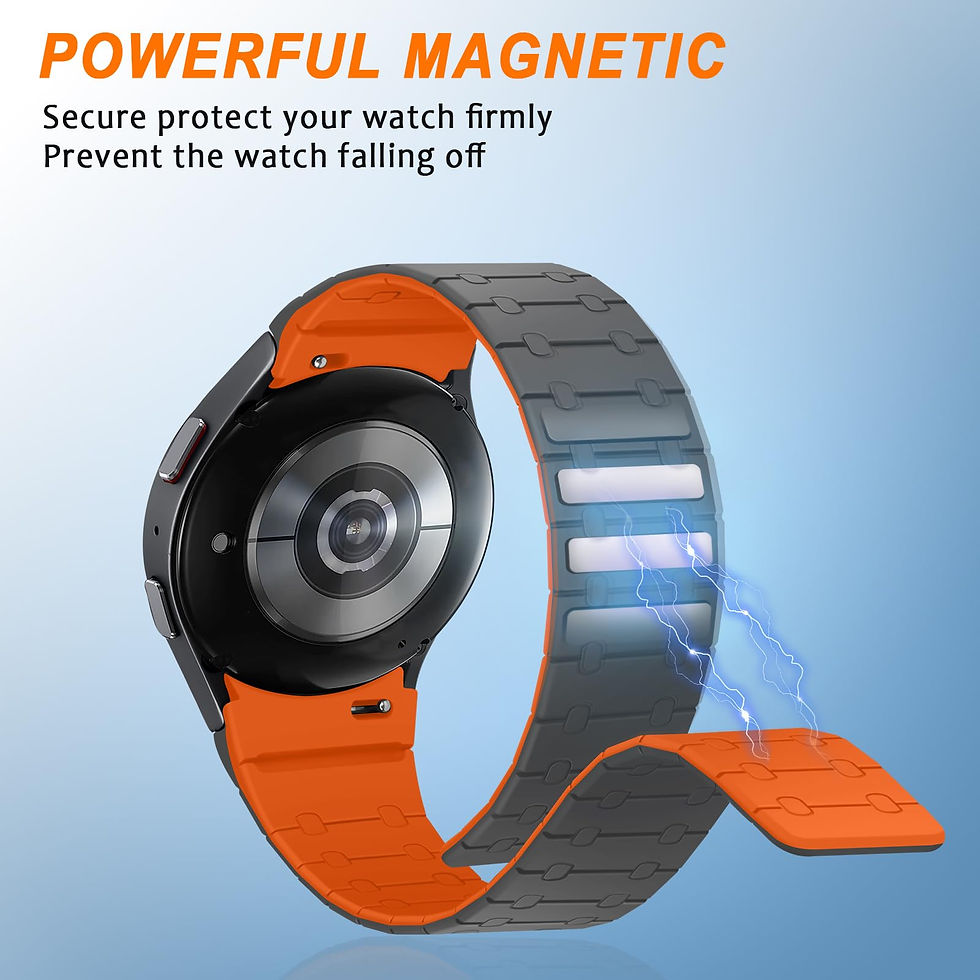 Thumbnail: Magnetic Band for Samsung Galaxy Watch, Silicone Sport Strap, 40-47mm, Gray