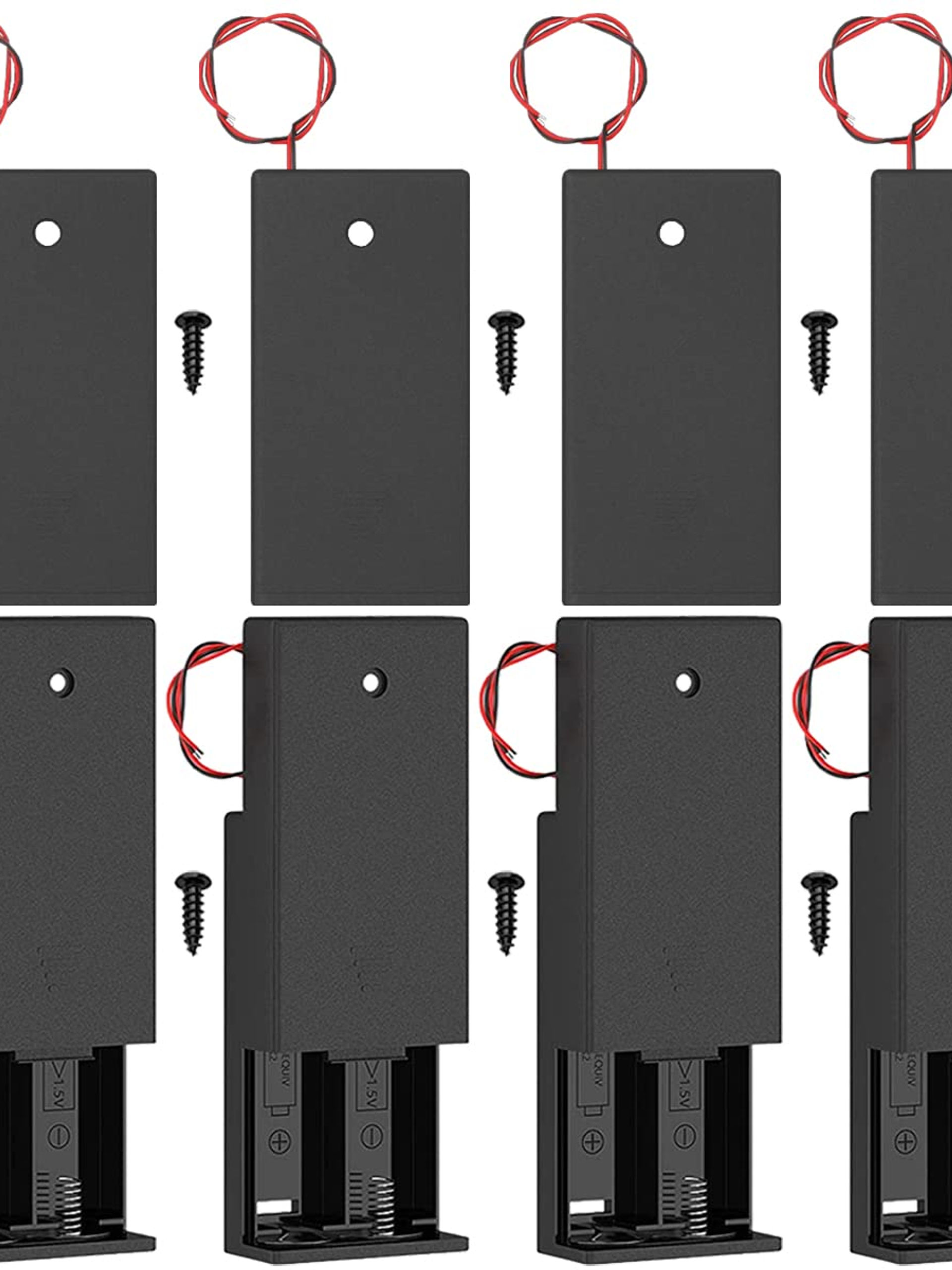 8 Pcs AA Battery Holder with Switch, DIY Case with Leads and Mounting Screws
