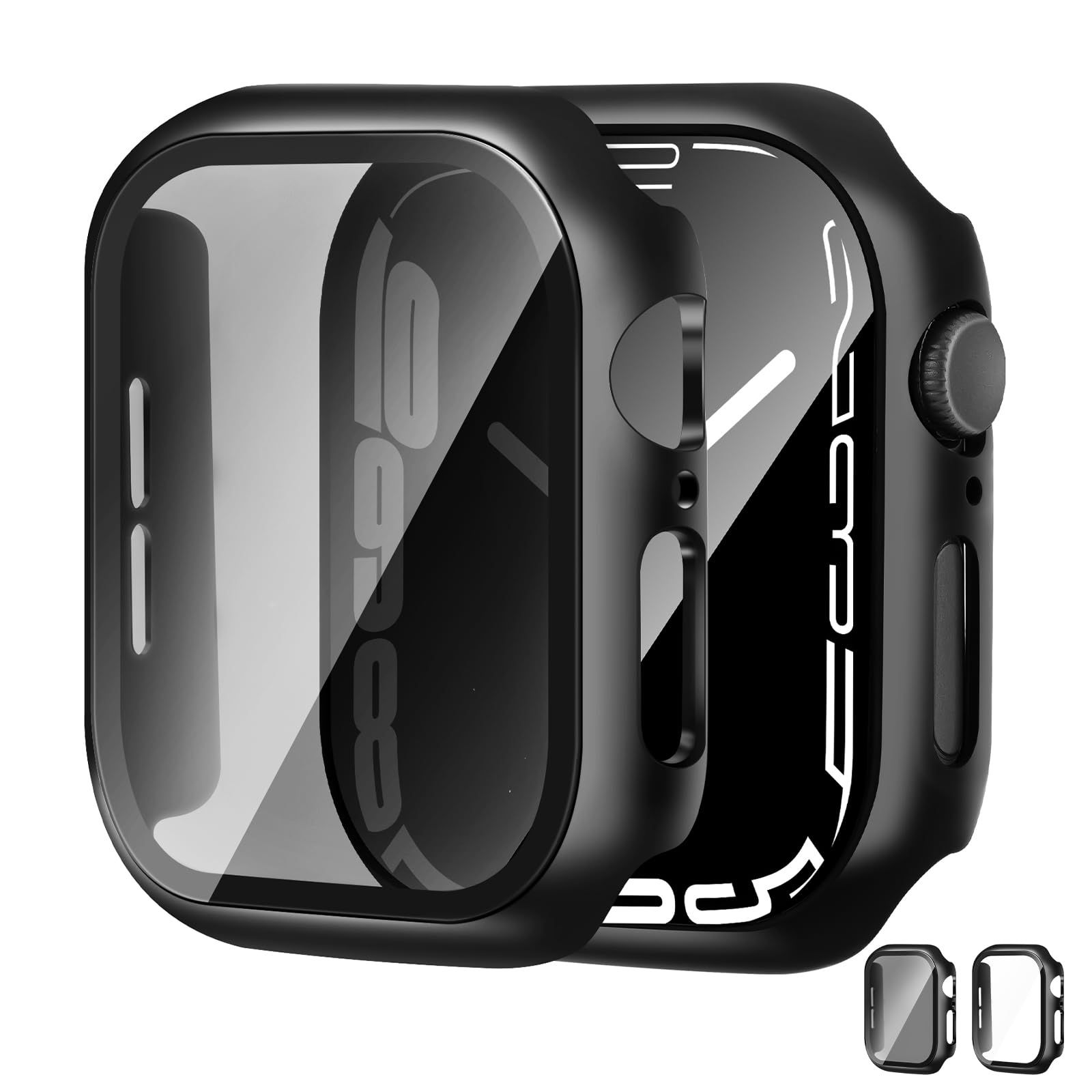 2 Pack Anti-Spy Screen Protector & Hard PC Case for Apple Watch Series 10