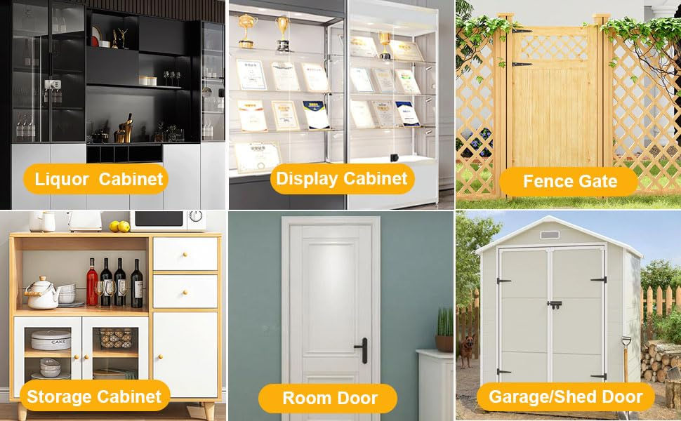 Thumbnail: Closet Door Lock - Pack Keyless Drawer Locks Anti-Pry Double for Cupboard Pantry