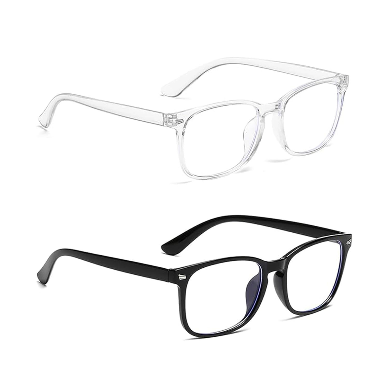 JOYVOX 2Pcs Blue Light Blocking Glasses, Stylish & Durable for Men & Women