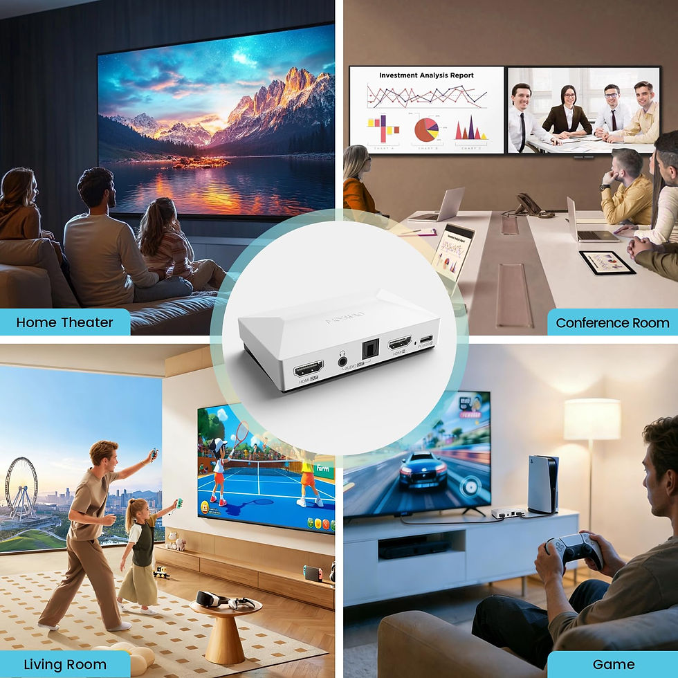 Thumbnail: MOSWAG Audio Extractor, to Optical AUX HDMI 4K60 White, Adapter Splitter