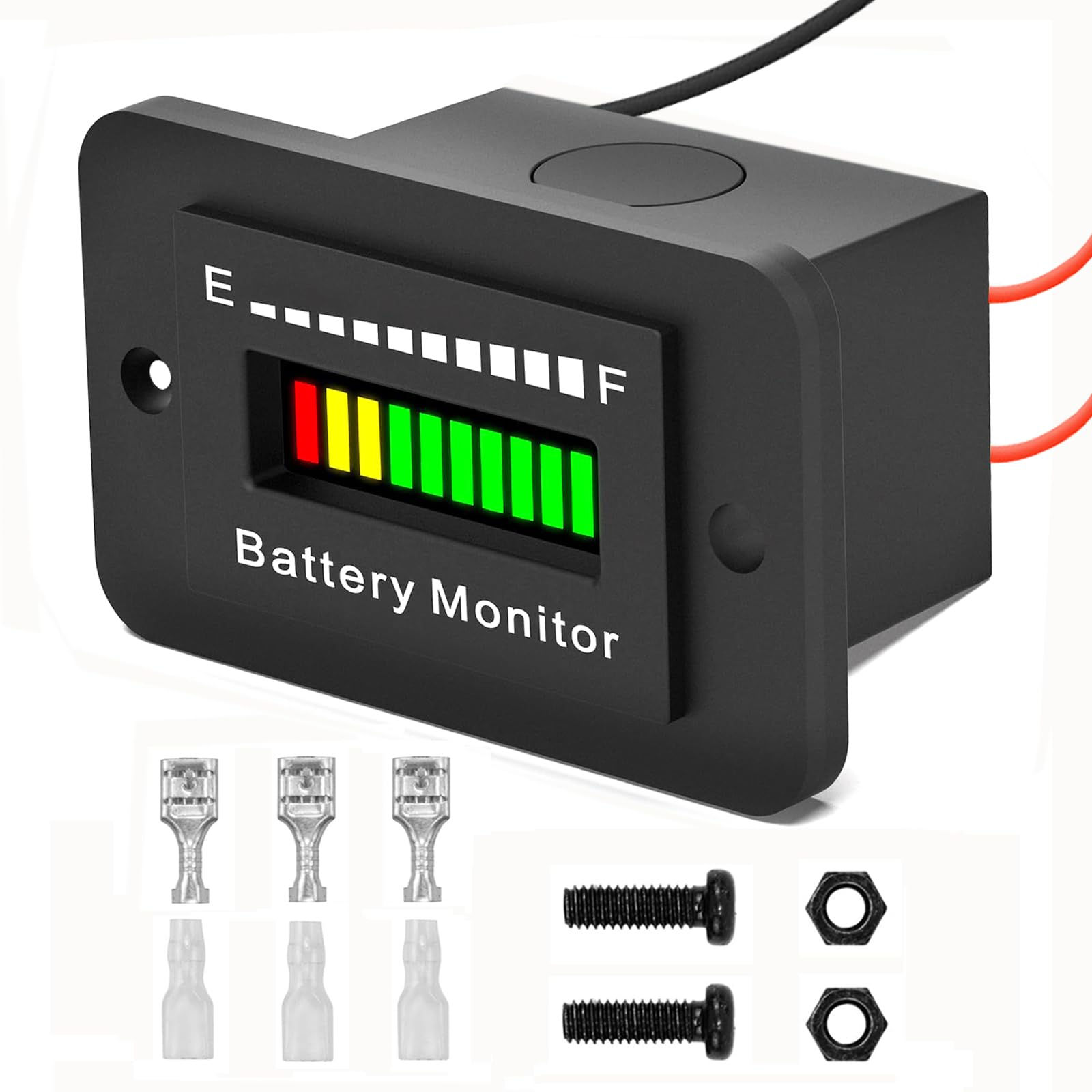 Battery Monitor 12V-72V for Golf Cart, Motorcycle - Waterproof Battery Tester