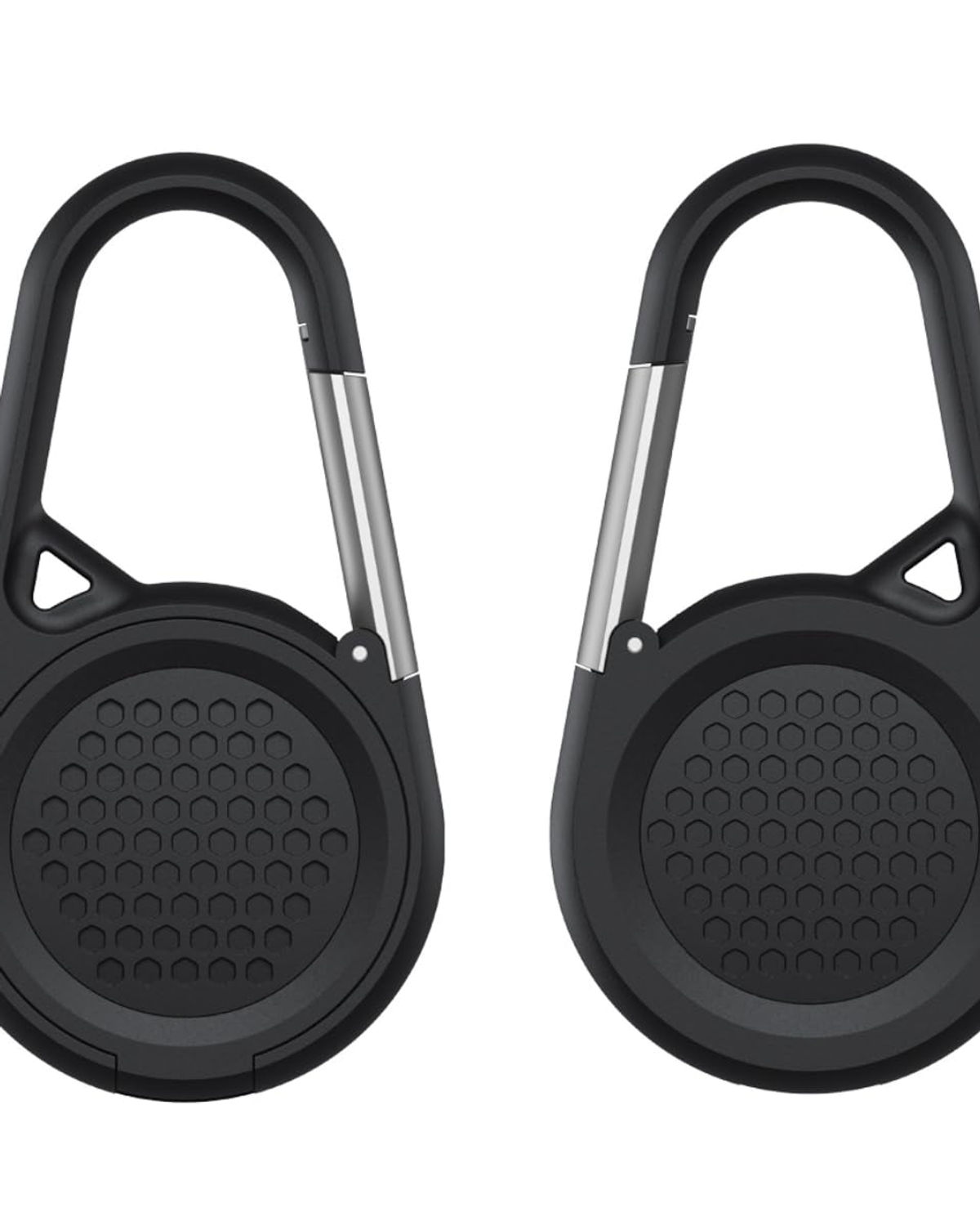 SCLLOP Airtag Holder with Carabiner, Waterproof Silicone Case, 2 Pack, Black