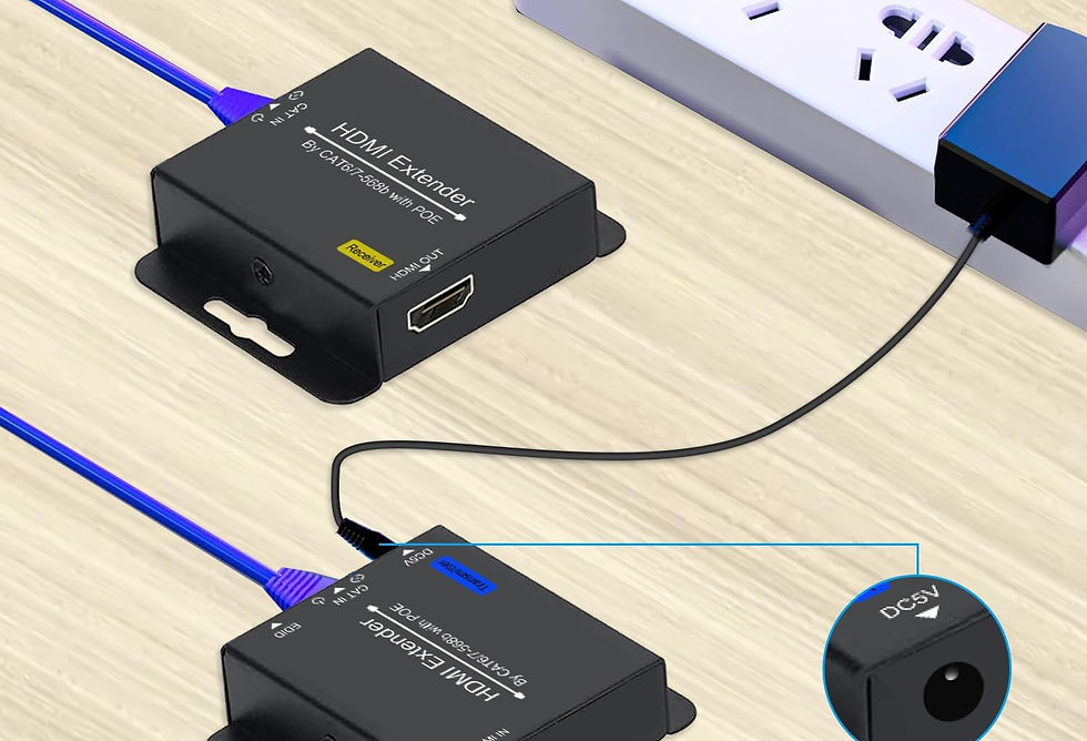 Thumbnail: 200ft Extender Over Ethernet to Converter LAN HDMI CAT6 CAT7 White Extension