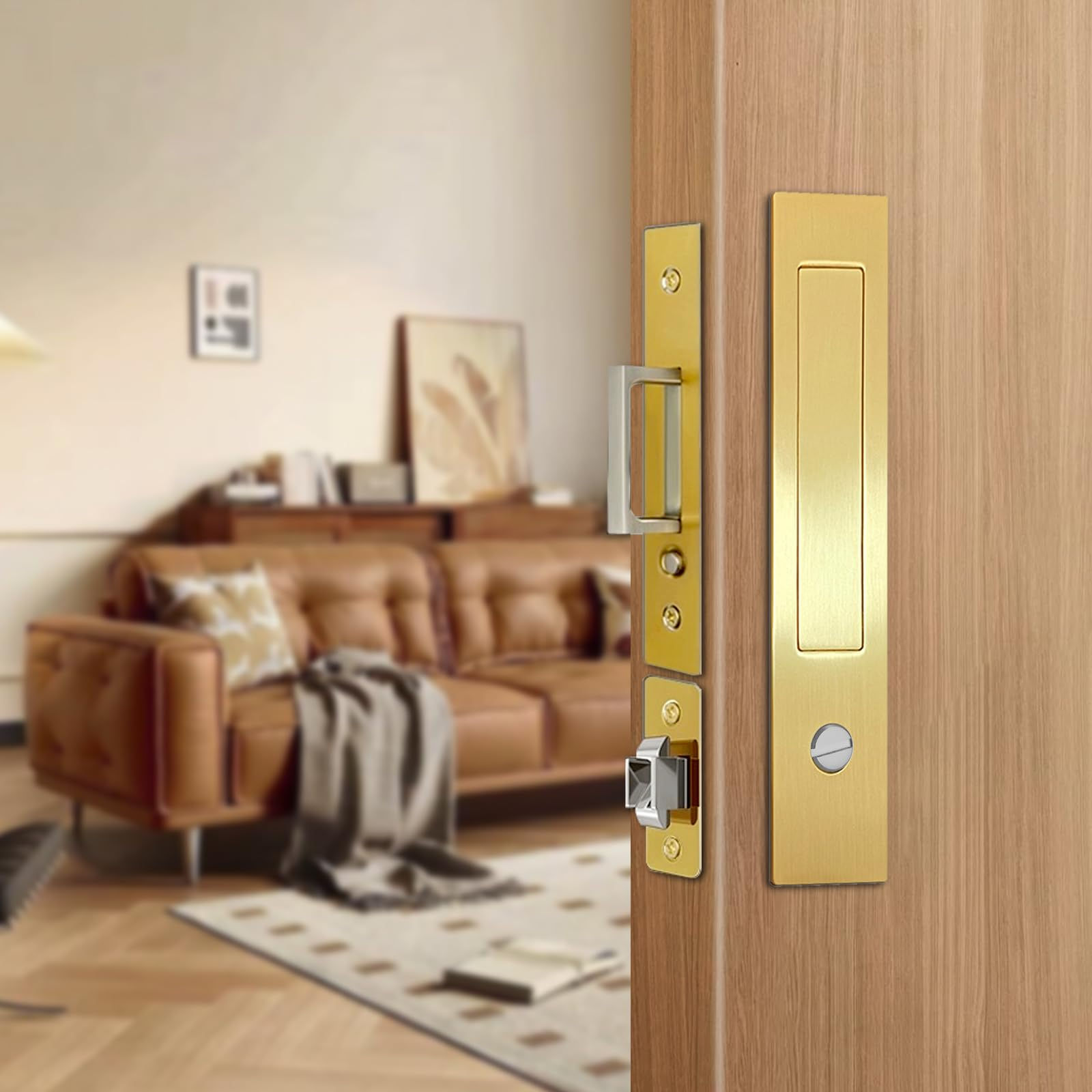 Pocket Door Lock, Pocket Door Hardware, Pocket Door Handles with Lock, Pocket