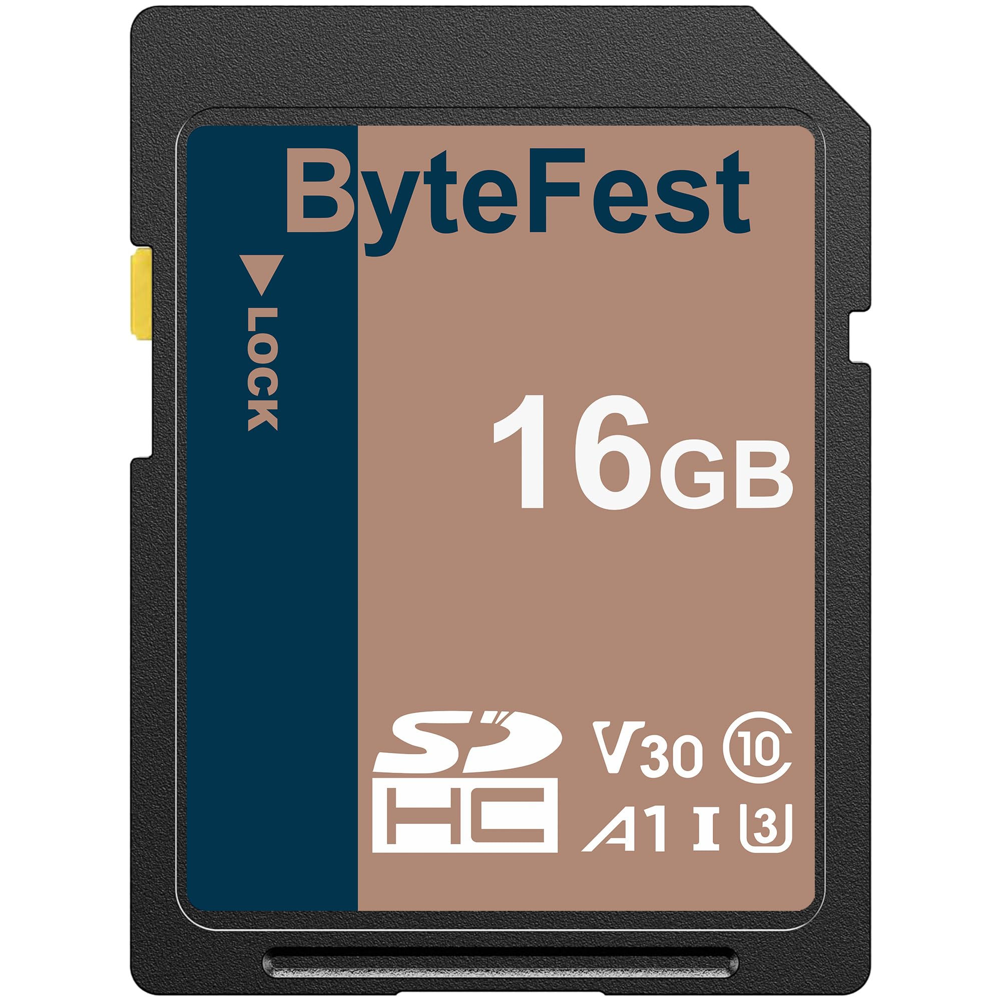 SD Card 16GB UHS-I, Class 10, U3, V30, Full HD Video Memory Card for Cameras