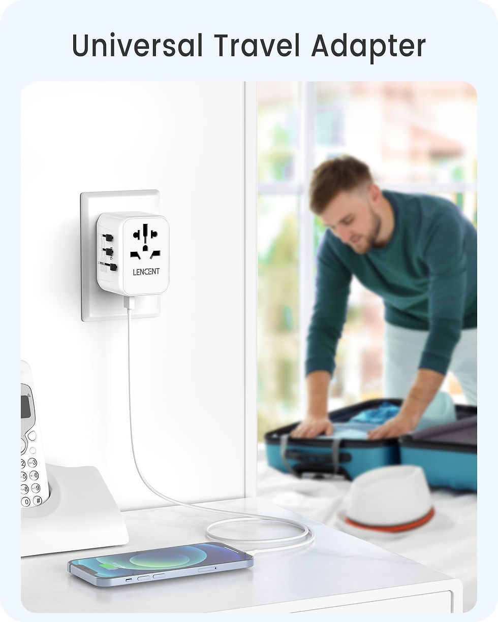 Thumbnail: LENCENT Universal Travel Adapter, GaN III 30W, 2 USB & 3 USB-C Ports