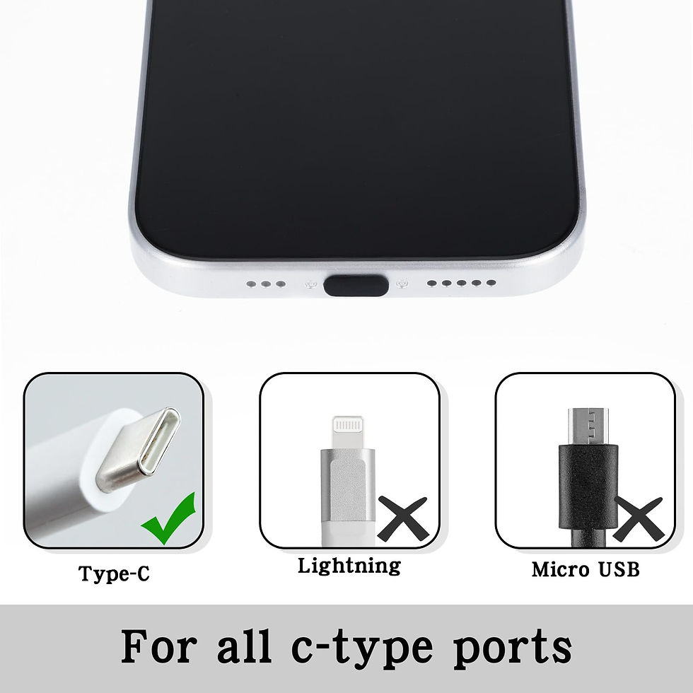 Thumbnail: 20 PCS USB C Dust Plug, Silicone Cover with Cleaning Brush for Type C Ports