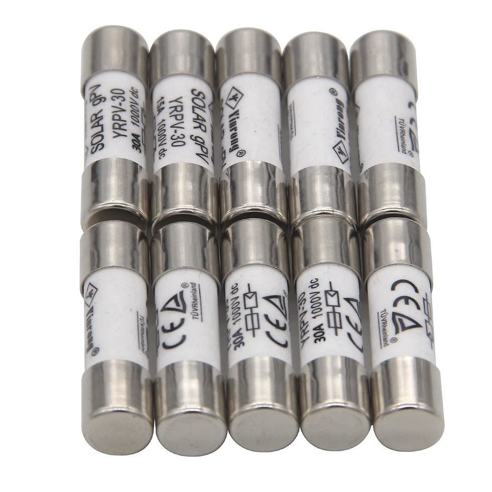 Thumbnail: ZOOKOTO DC Solar PV Photovoltaic Fuse 10 Pcs 10x38mm DC 1000V 30A in line