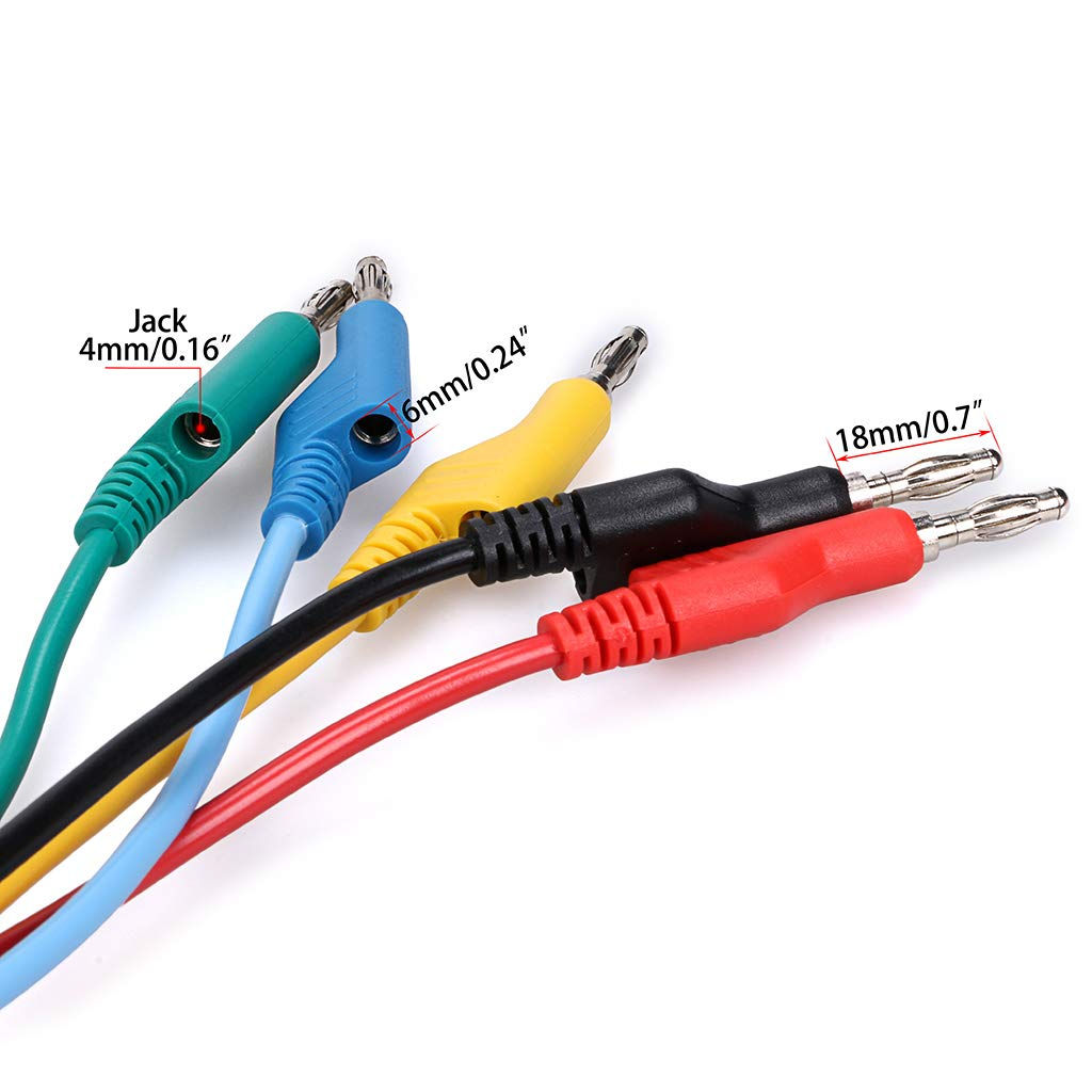 Sumnacon Banana to Test Lead Set, Stackable Wire Cable for Electrical 5pcs Plug