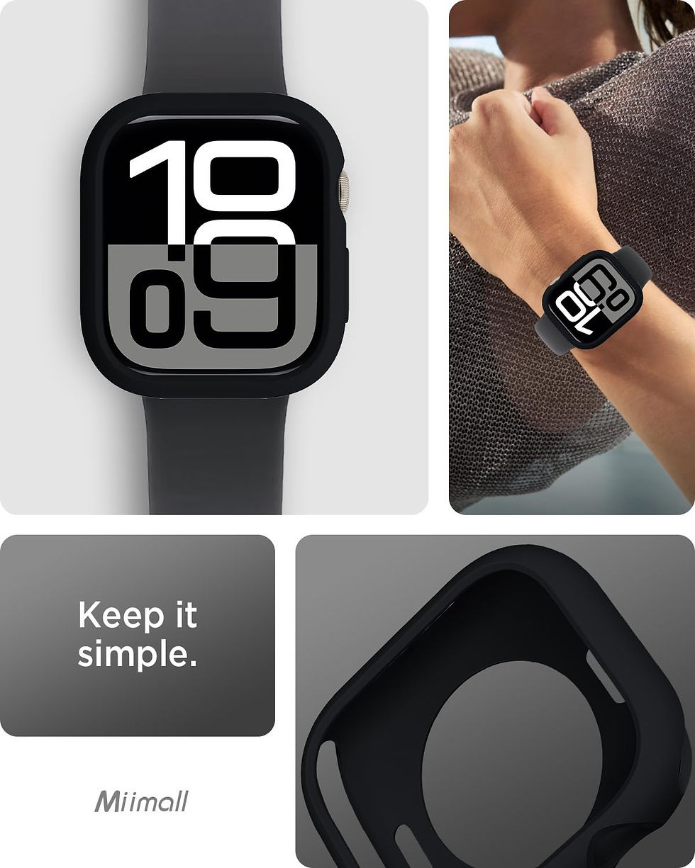 Thumbnail: Miimall Soft TPU Case for Apple Watch Series 10 46mm, Slim Protective, Black