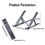 Thumbnail: Portable Laptop Stand, Aluminum Alloy, 7 Level Adjustable, Foldable, Grey Metal