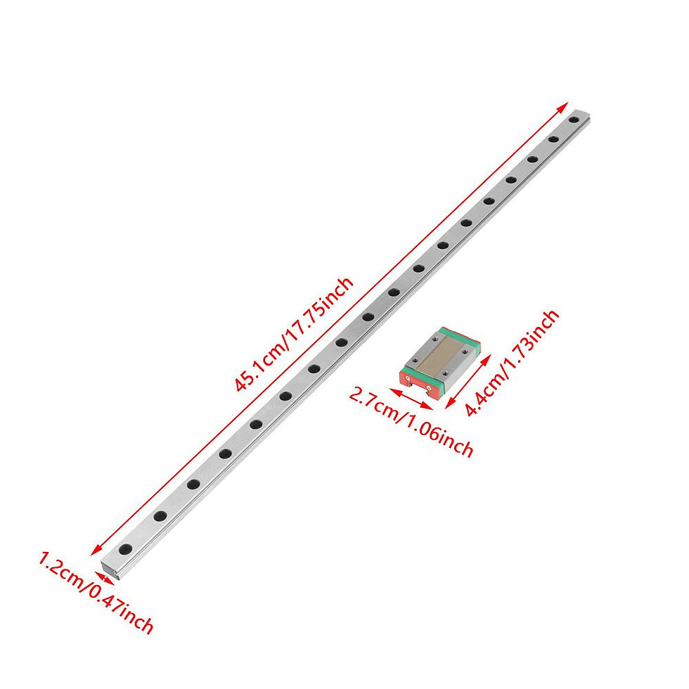 Thumbnail: Miniature Rails, Rail Width + Block Linear Guide 1pc MGN12H Miniature Linear