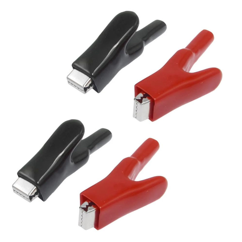 Thumbnail: 50A Insulated Alligator Clips, Heavy-Duty Test Clamps for Battery Chargers