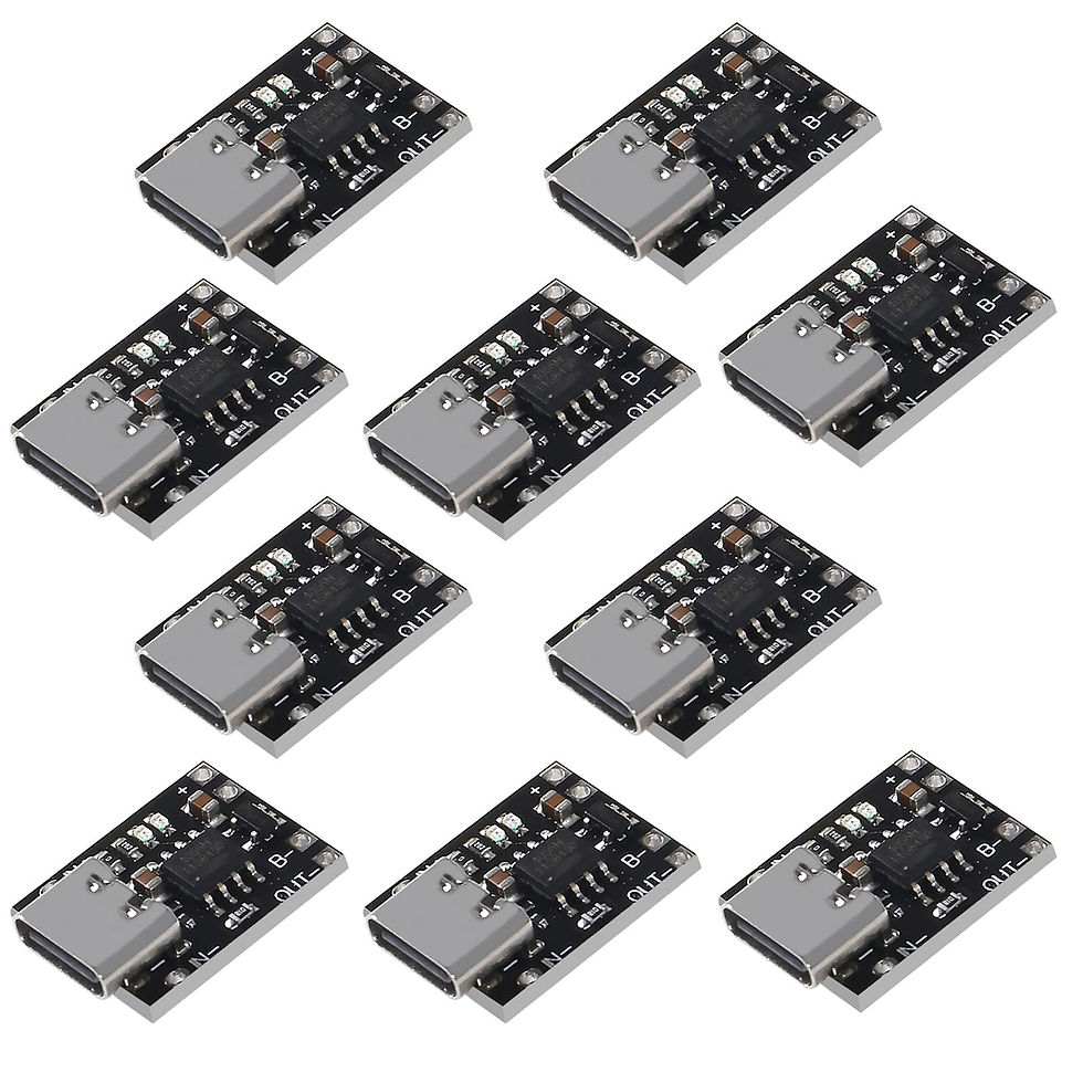 Thumbnail: 10 Pack Mini USB C Lithium Battery Charger Board, 4.2V Protection Circuit