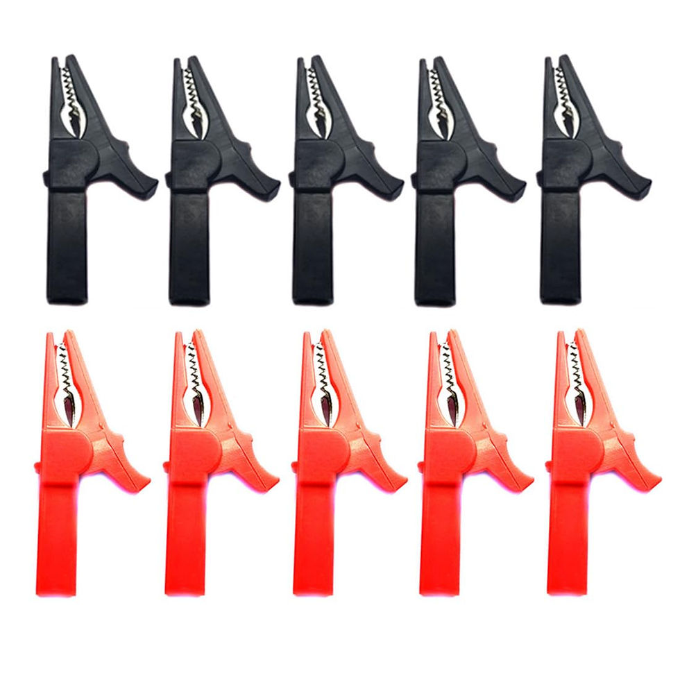 Thumbnail: 10-Pack Heavy Duty Alligator Clips for Car Battery, 4mm Banana Jack