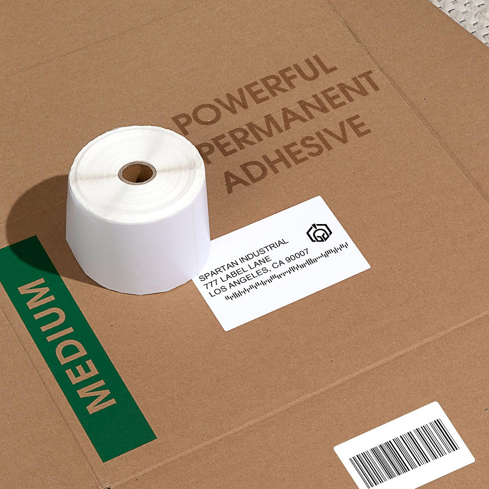Thumbnail: Spartan - X Direct Labels Count, Rolls) Industrial 3" 1" - Barcode Stickers,