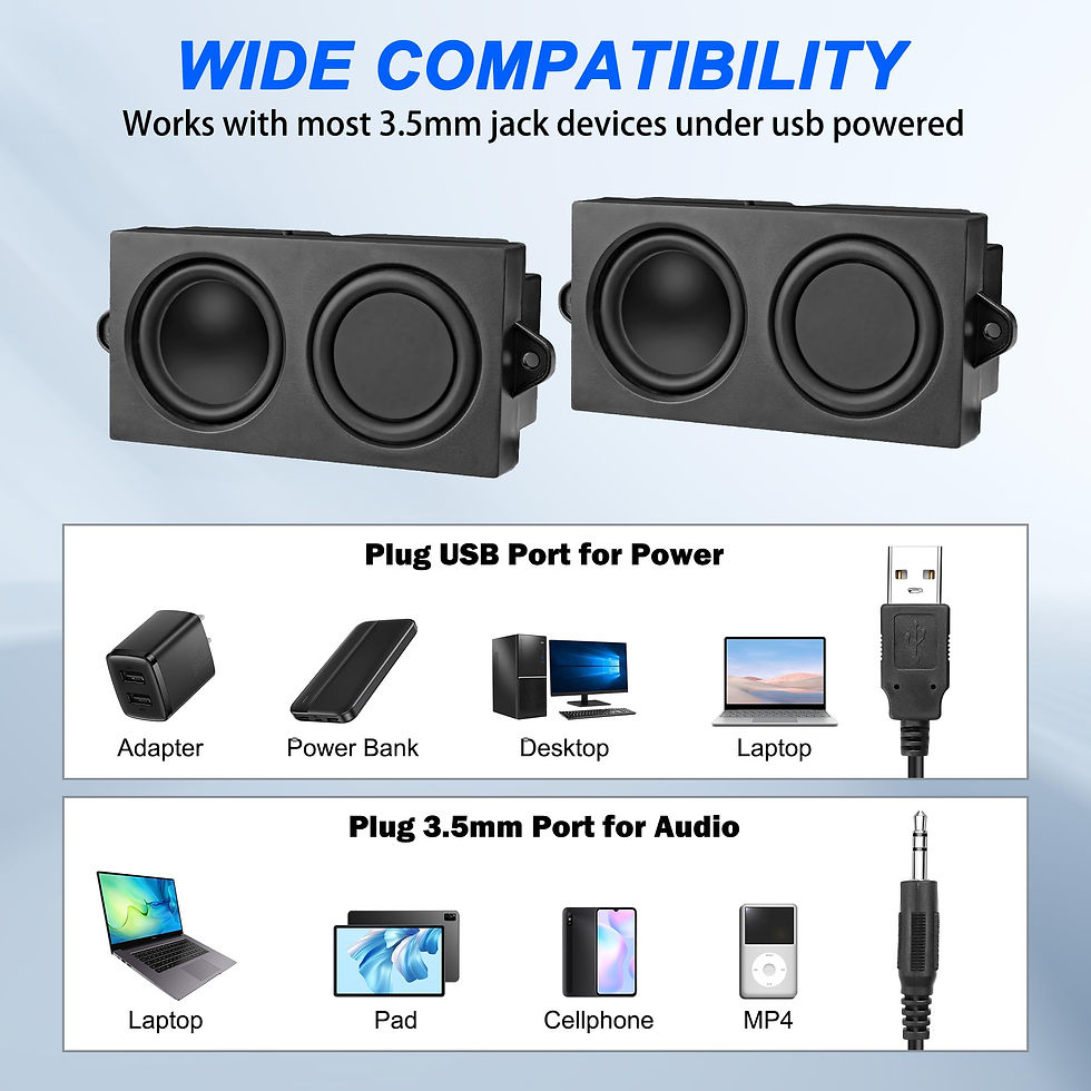 Thumbnail: MEIRIYFA Computer Speakers, Mini USB Powered PC Stereo, 3.5mm AUX Input (Black)
