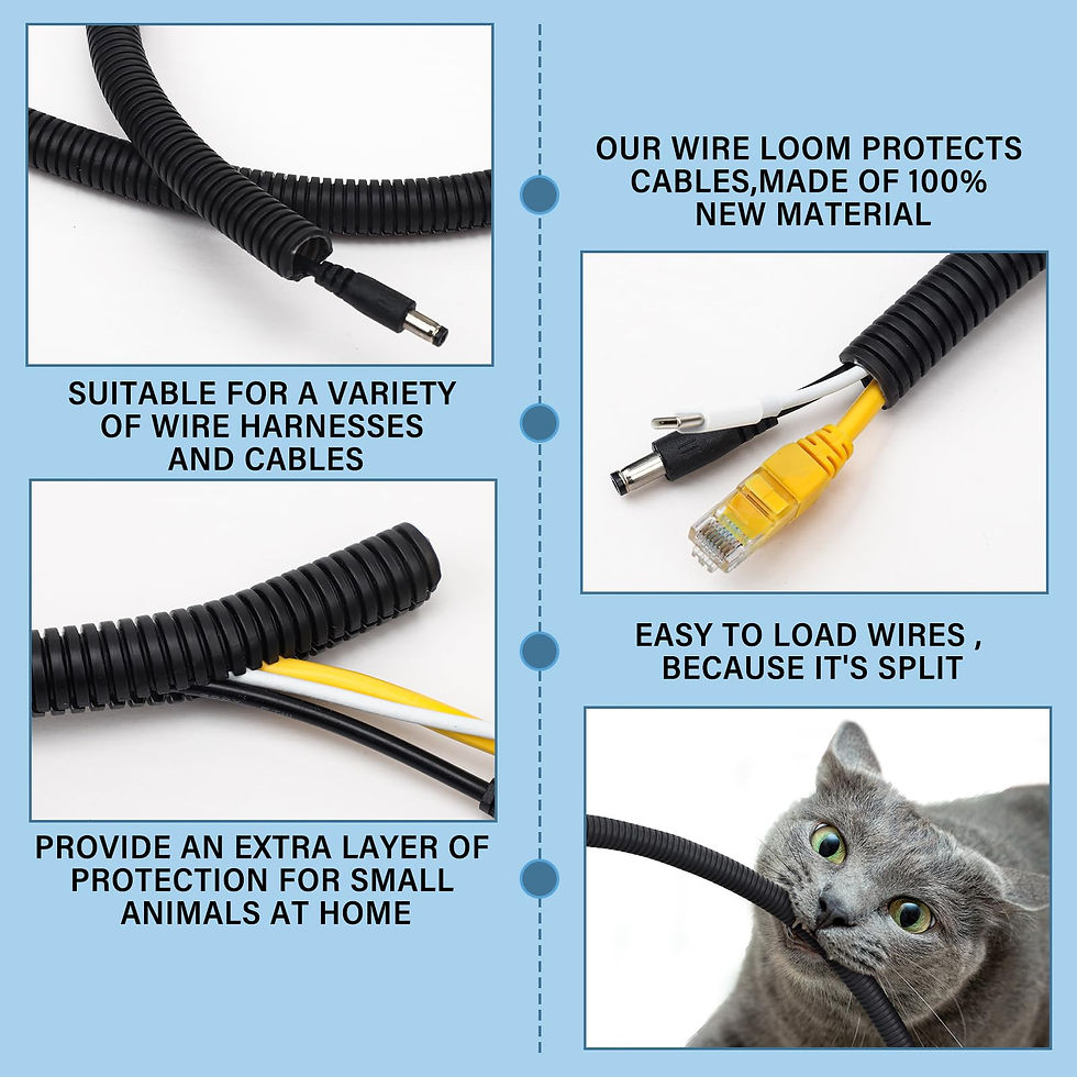 Thumbnail: Kanayu Flame Retardant Split Wire Loom, High Temp Cable Conduit, Black
