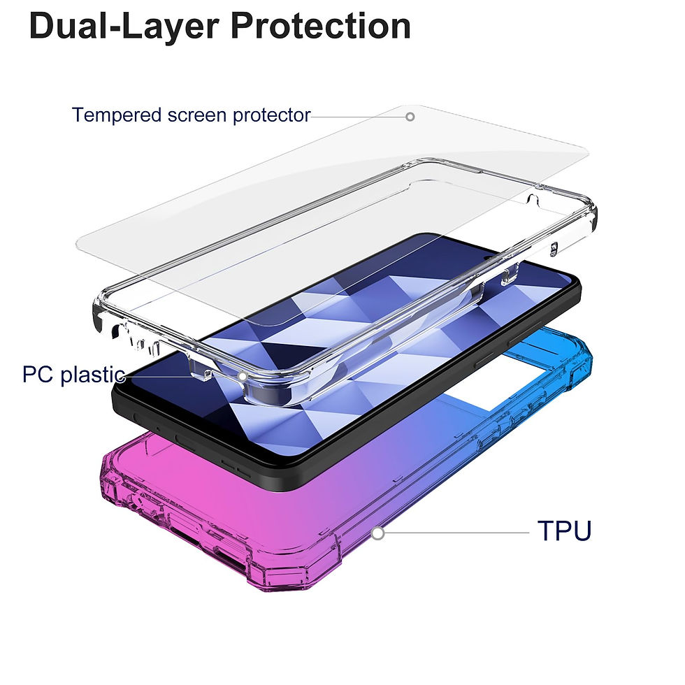 Thumbnail: Ailiber Case for HMD Vibe TA-1590, Dual Layer Protection, Blue Pink Bumper