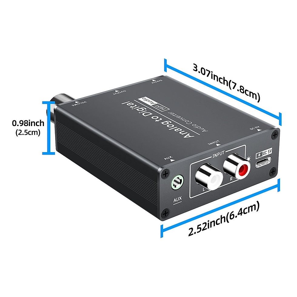 Thumbnail: Analog to Audio Converter RCA Optical Digital 3.5mm Toslink with AUX Jack