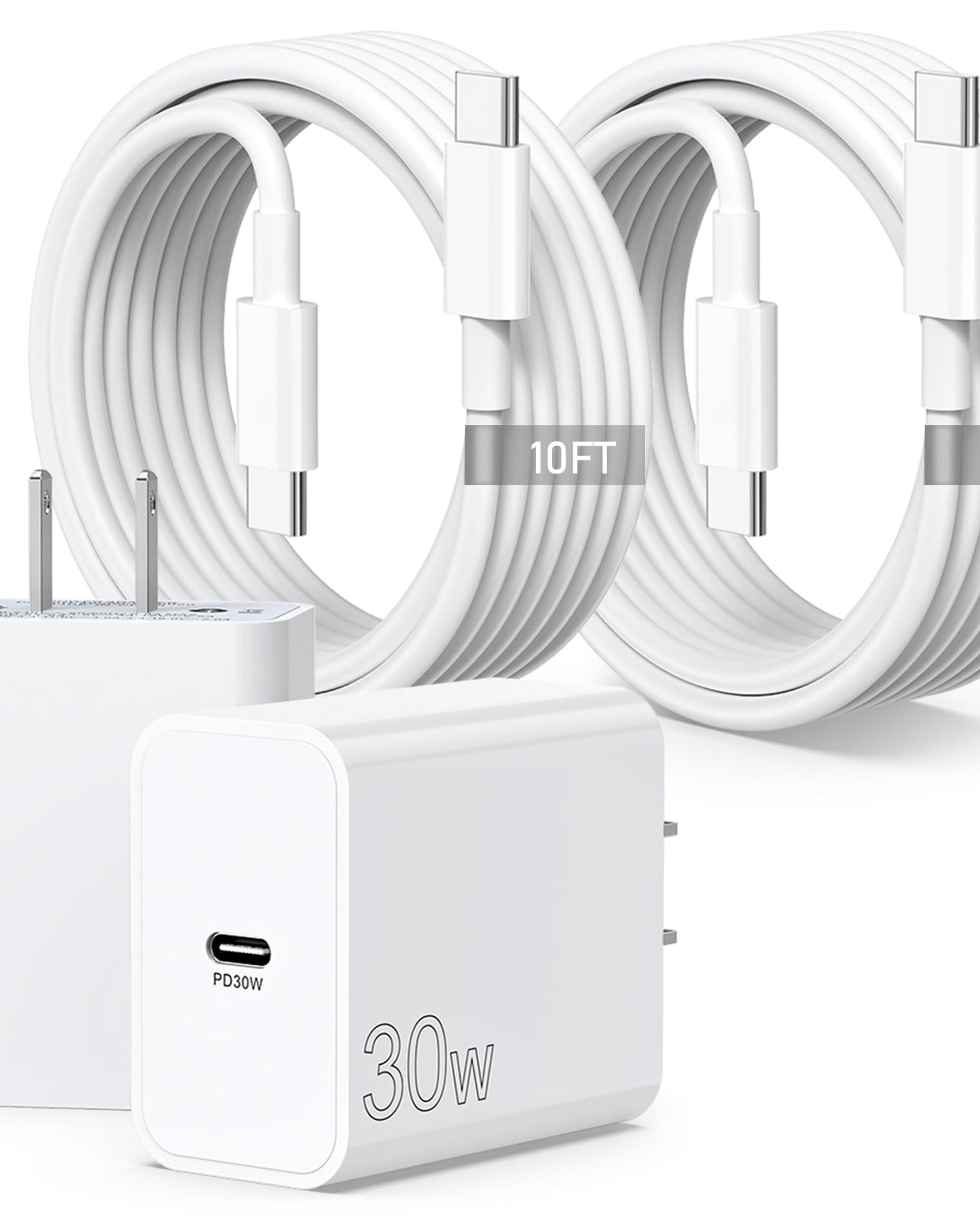 Google Pixel Charger, 2-Pack 30W USB C with 10FT Cable, Compatible with Pixel 9+