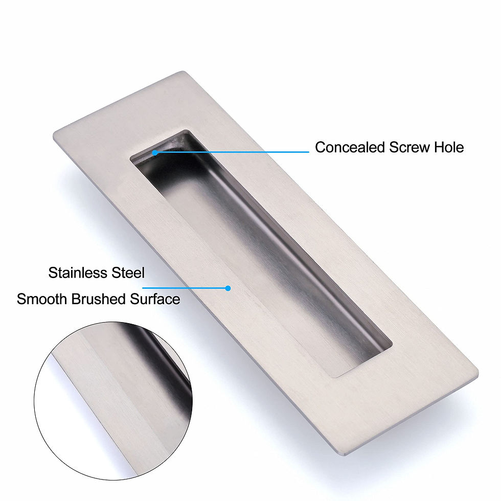 Thumbnail: 4 Pack Recessed Door Pull Handles with Screws, Flat Pulls, Closet Brushed Steel