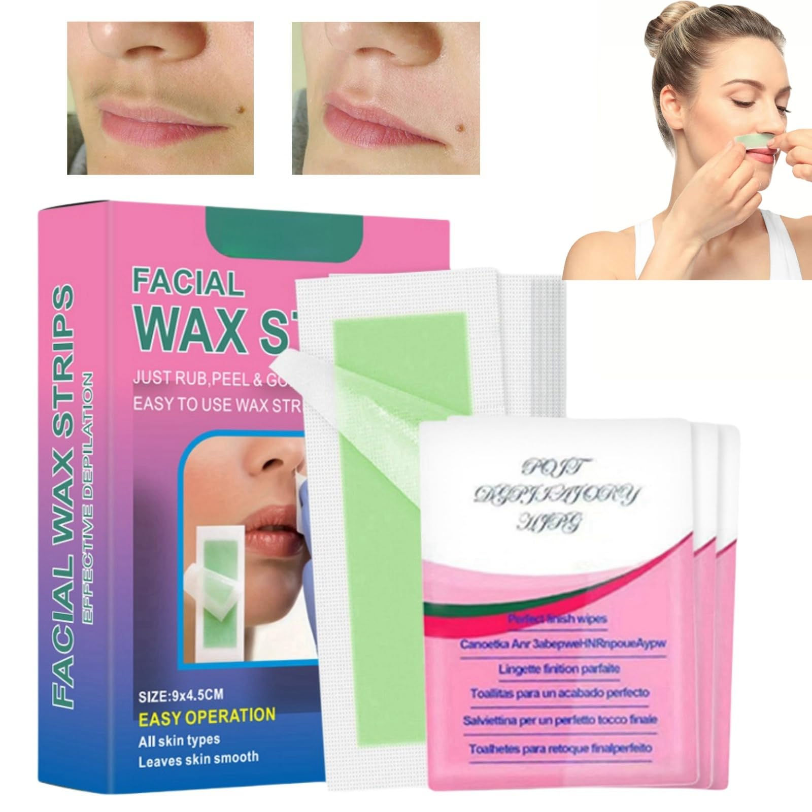 30PCS Hair Removal Wax Sticks, Wax Strips for Face, Eyebrows & Legs