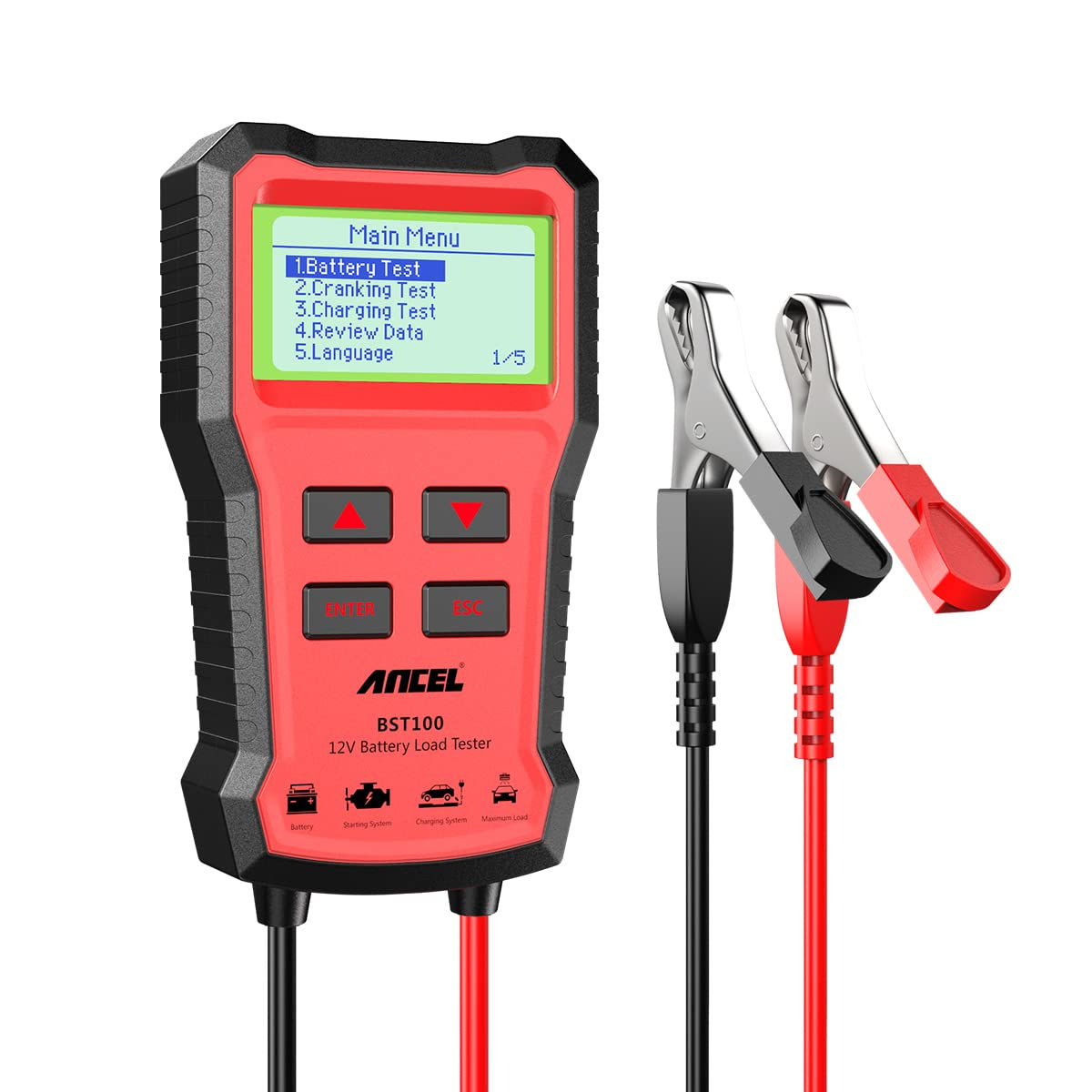 ANCEL BST100 12V Battery Tester, CCA 100-2000, Alternator Analyzer