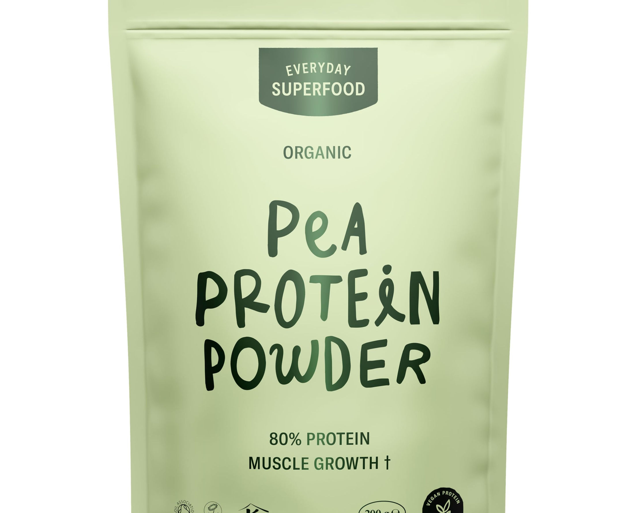 Organic Pea Protein Powder, 200g, 80% Protein, Vegan & Kosher