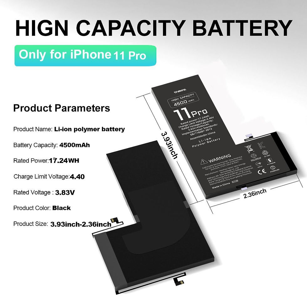 Thumbnail: EFAITHFIX Battery with iPhone PRO, Capacity New 4500mAh Upgraded Replacement