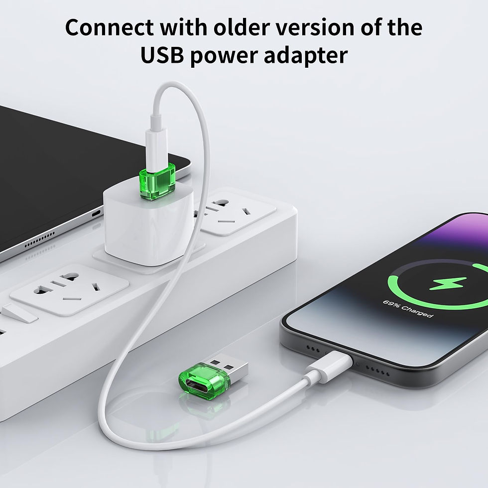 Thumbnail: USB-A to USB-C Adapter, 10-Pack, Power Charger, Compatible for MagSafe, Green