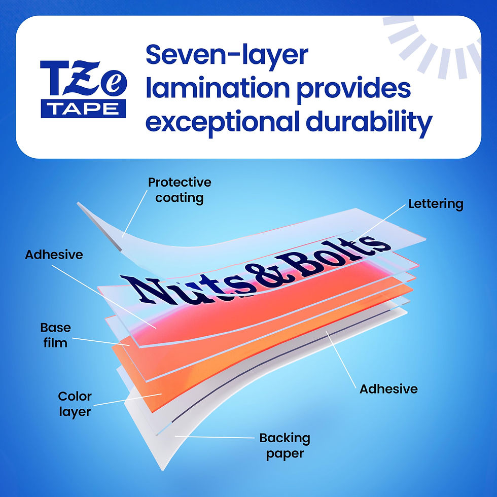 Thumbnail: Brother P-Touch TZe on Silver Label Tape Genuine Print Matte Black Adhesive