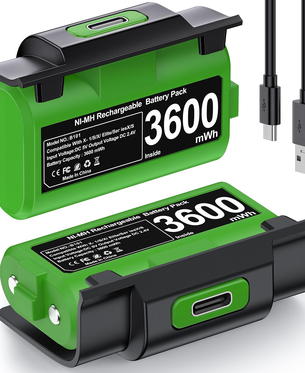 Thumbnail: Xbox Controller Rechargeable Battery Pack, 2 x 3600mAh, Green, Play & Charge Kit