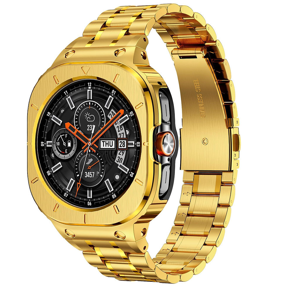 Stainless Steel Band for Galaxy Watch Ultra 47mm, Rugged Protector, Gold