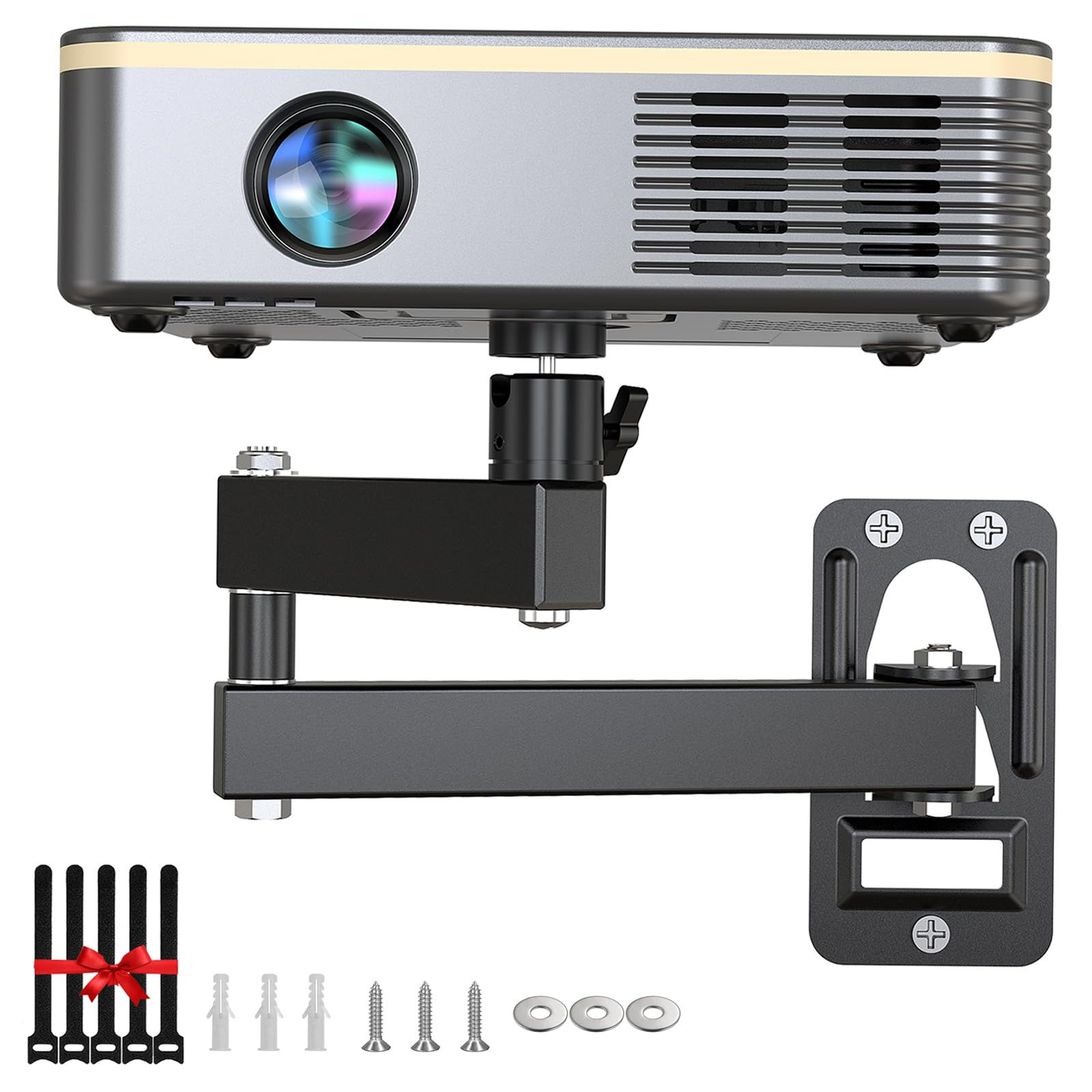 Universal Projector Mount, Adjustable Tilt & Swivel with Cable Ties