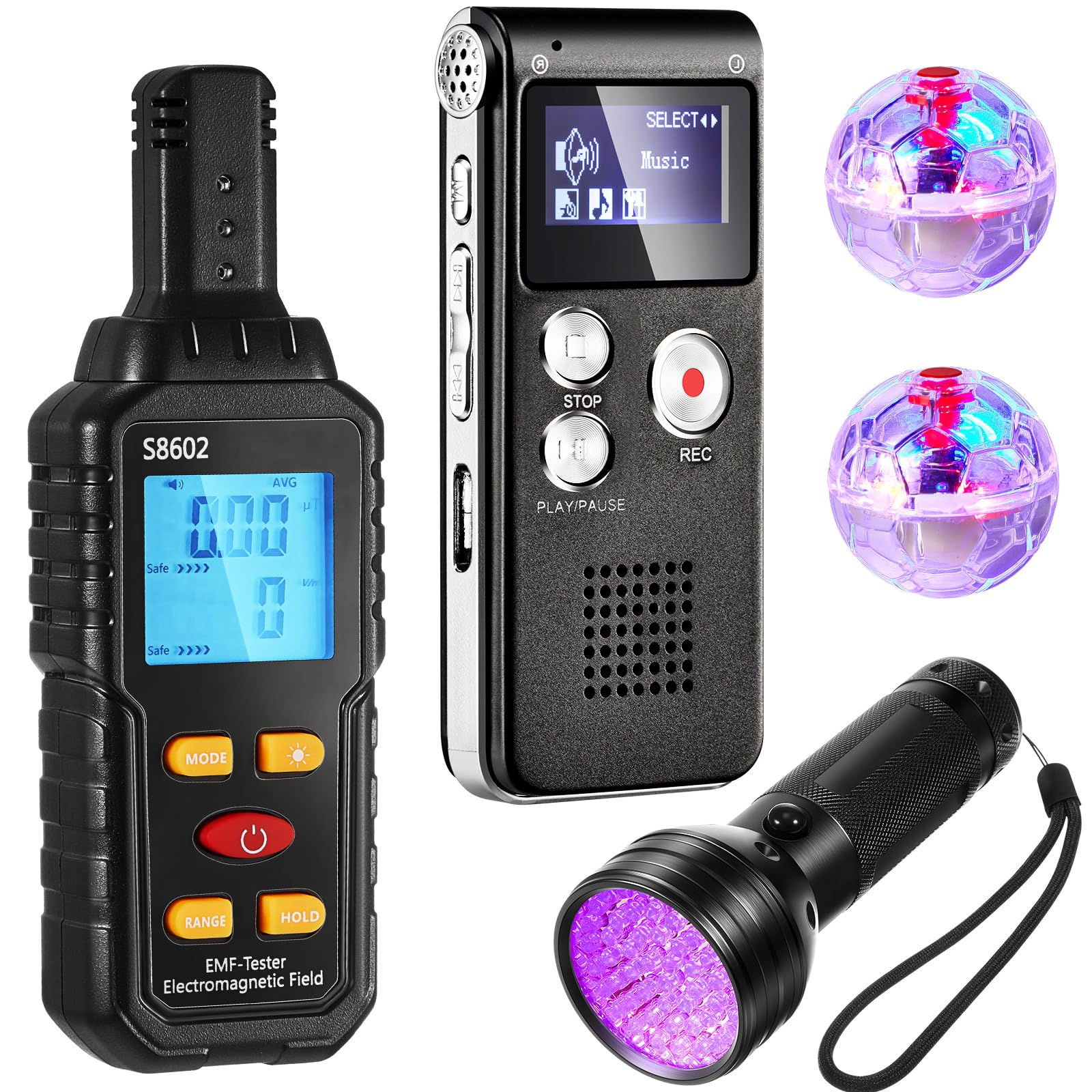 Dunzy Kit for Enthusiasts Voice Audio Recorder, 7 Pcs Ghost Detector, Cat