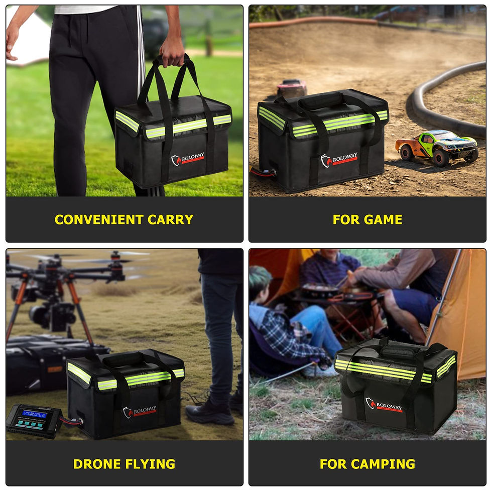 Thumbnail: ROLOWAY Lipo Battery x Fireproof Ebike with Handle, Reflective Strip Bag (15 8.5