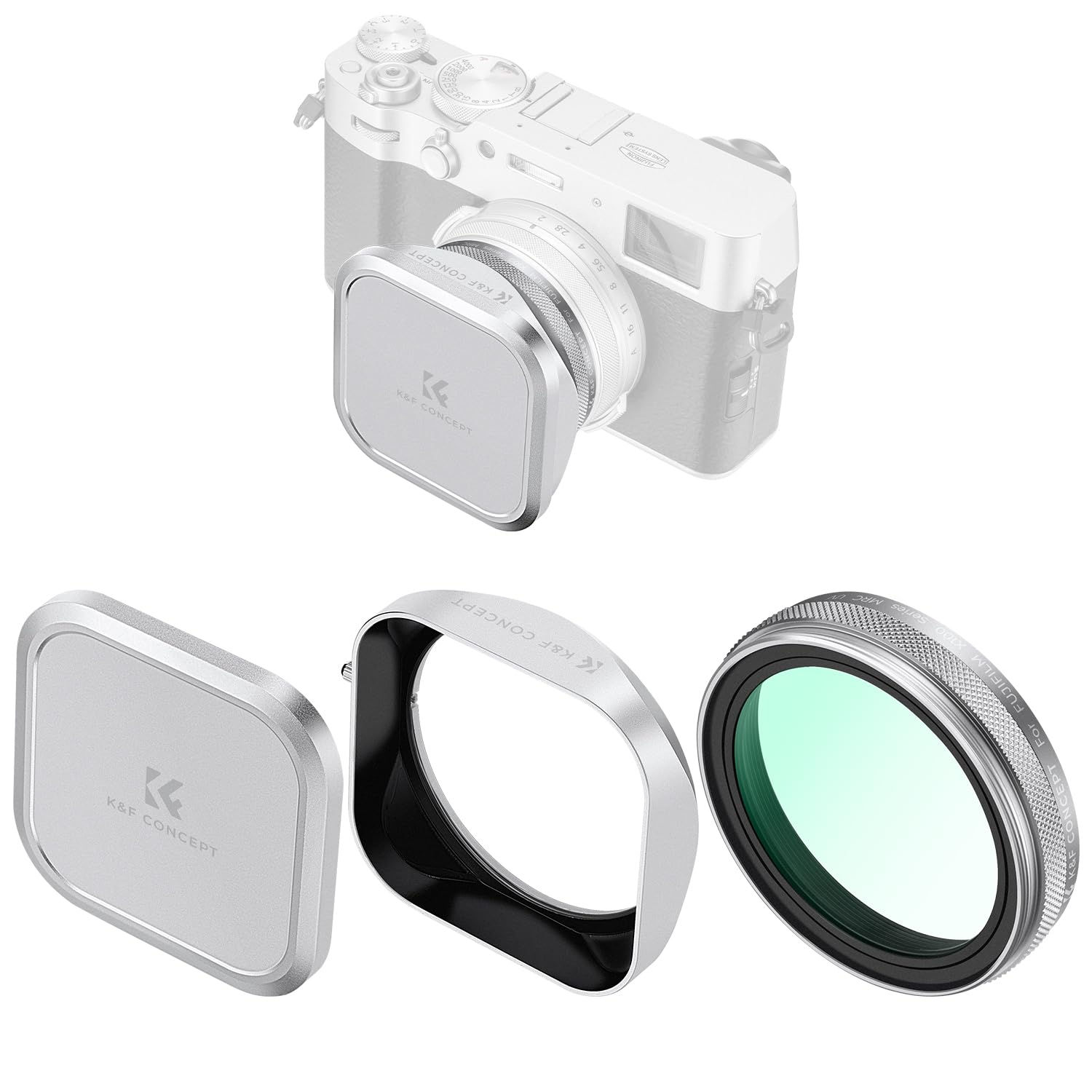 K&F Concept MC UV Filter + Lens Cap Kit for Fujifilm X100 Series, HD Waterproof